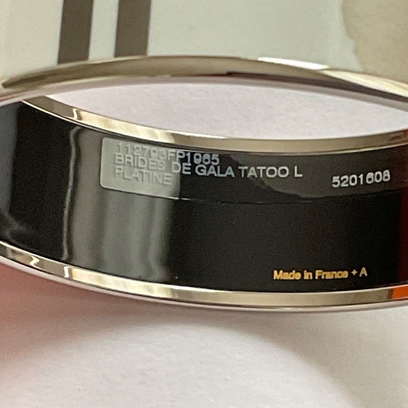 Hermes Brides De Gala Bangle Bracelet  White Silver Wide w/Box Palladium Pleated - Picture 5 of 10